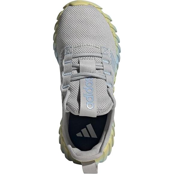 NWT adidas Unisex Kaptir Flow Sneaker, Grey/Blue/Powder Yellow, 4.5 Little Kid - Picture 5 of 6